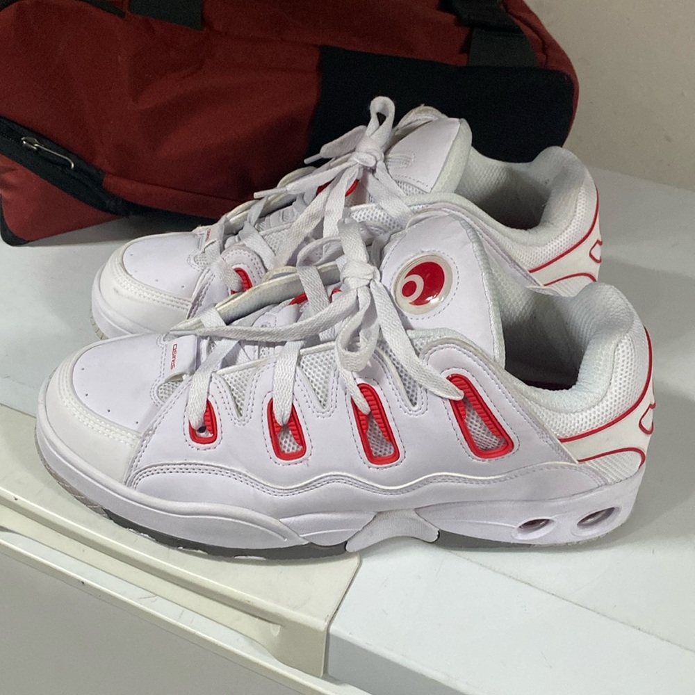 Osiris D3 OG White, Red & Grey Skate Shoes D3